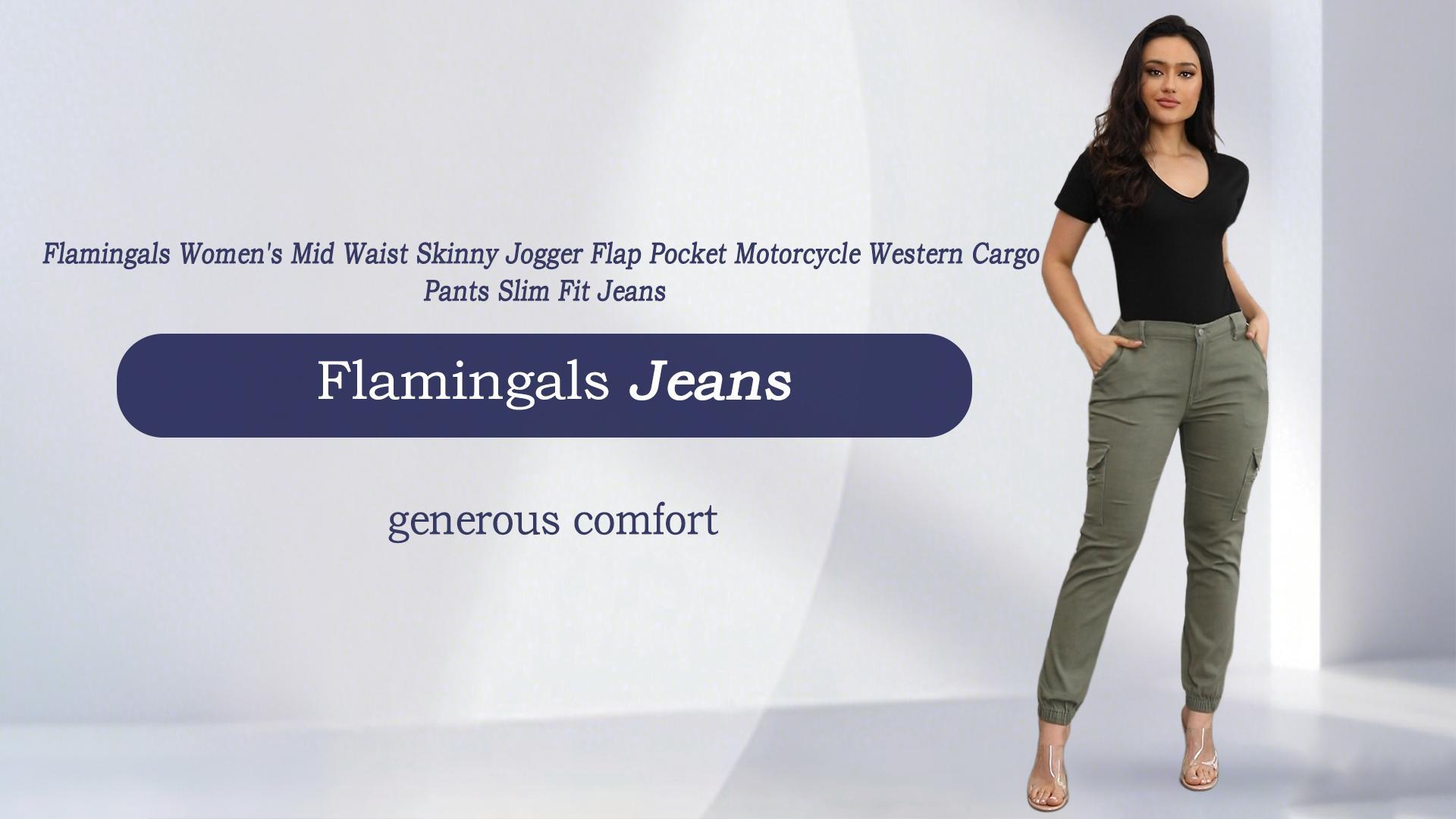 Amazon.com: Flamingals Skinny Cargo Pants for Women Mid Waist